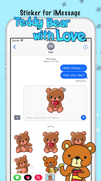 Teddy Bear with Love Sticker