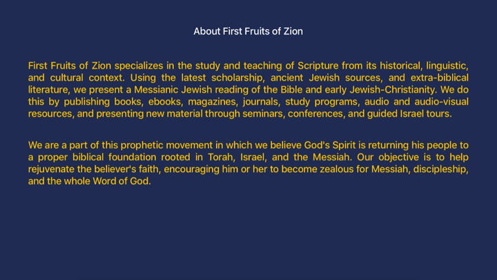 Screenshot #2 pour First Fruits Of Zion