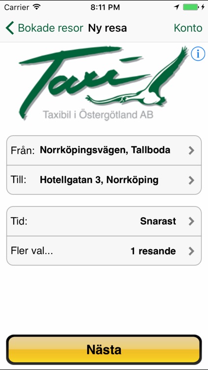 Taxibil i Östergötland