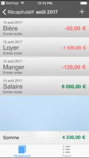 livre de comptes iPhone Captures Décran 1
