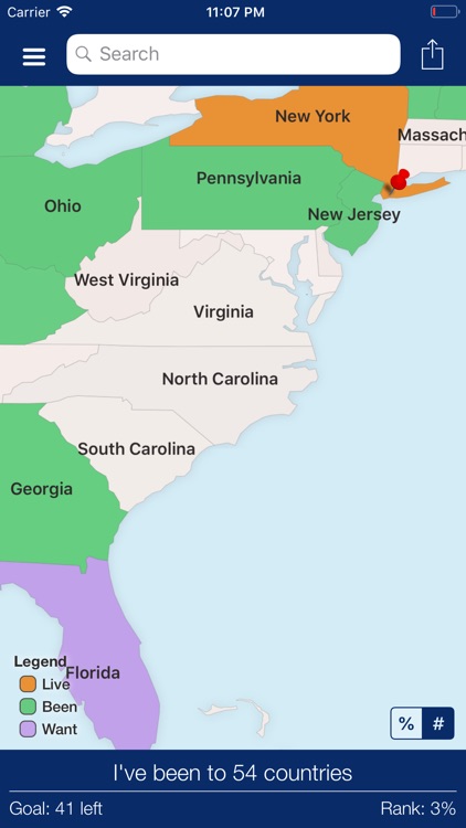 Visited: Map where I've been