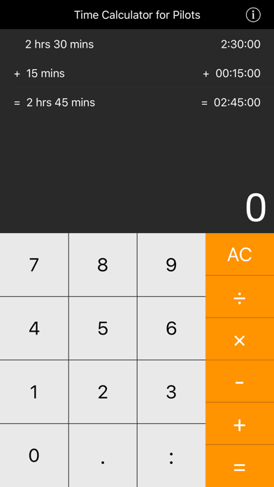 Screenshot #1 pour Time Calculator For Pilots