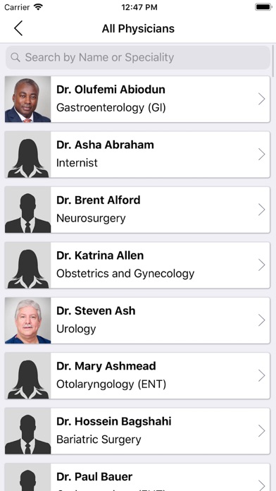 MSL Physician Directory screenshot 2