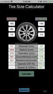 Tire Calculator screenshot #1 for iPhone