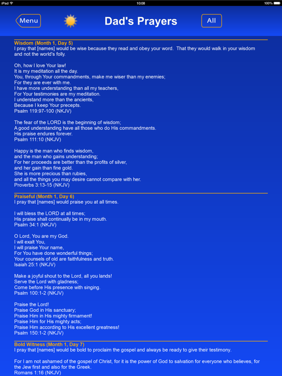 Dad's Prayers iPad screenshot 5 - Reference app