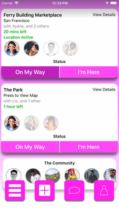 MeetHere - meetup with friends iPhone screenshot 1 - Social Networking app