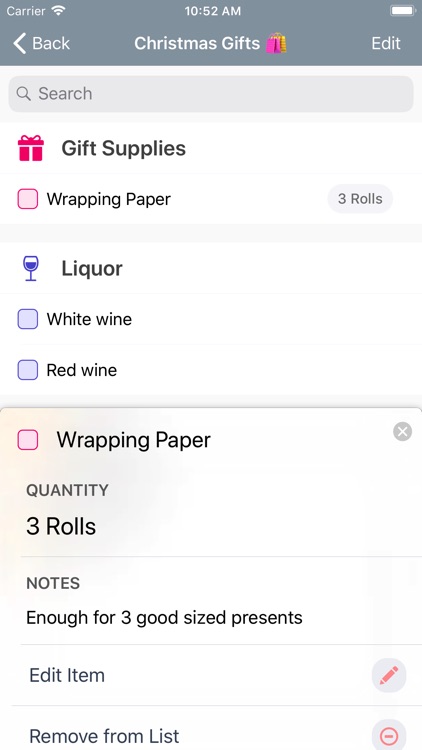 Caramel Grocery List