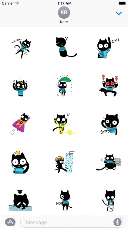 Naughty Black Cat Sticker Packs