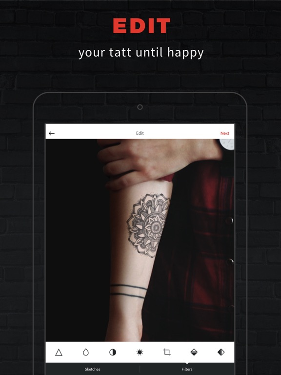 iPad Image of INKHUNTER Try Tattoo Designs
