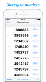 Singapore Sweep Results screenshot
