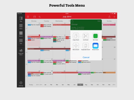 WeekCal for iPad Screenshots