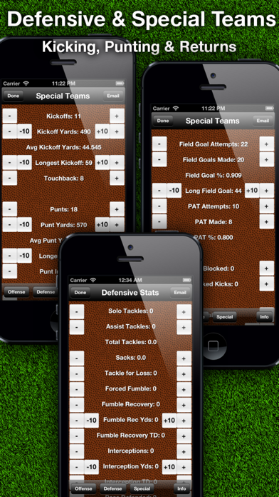 Football Stats Tracker Touch Screenshot