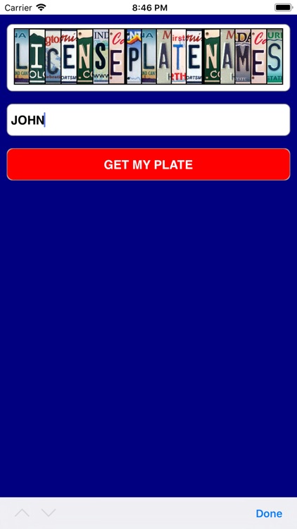 License Plate Names