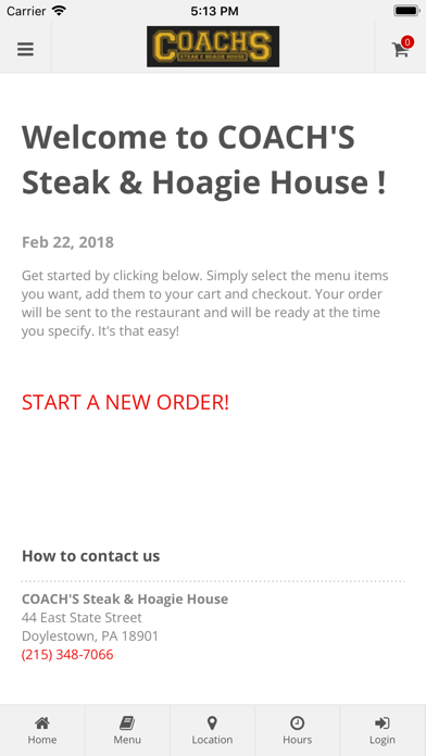 How to cancel & delete COACH'S Steak & Hoagie House from iphone & ipad 1
