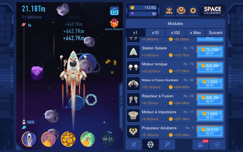 Screenshot #2 pour Space Colonizers Idle Clicker