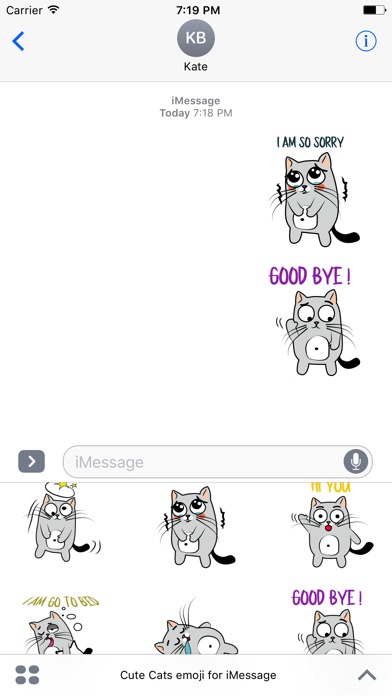 Cute Cats emoji for iMessage screenshot 3