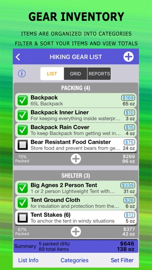Gear Inventory - Hike & Travel(圖2)-速報App