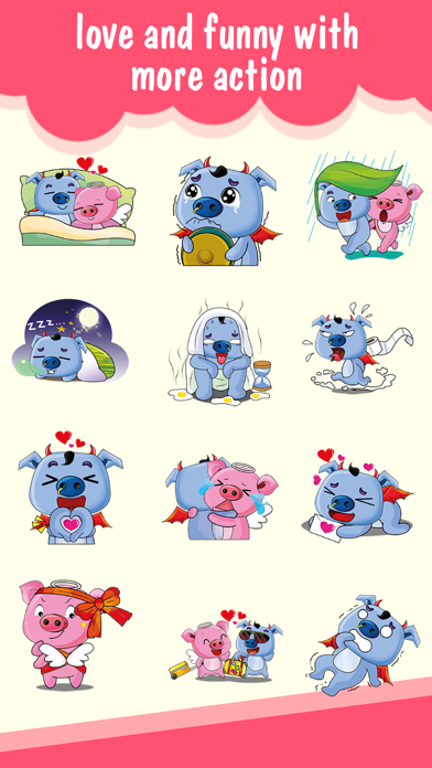 Screenshot #2 pour Love Couple Pig Cute Sticker