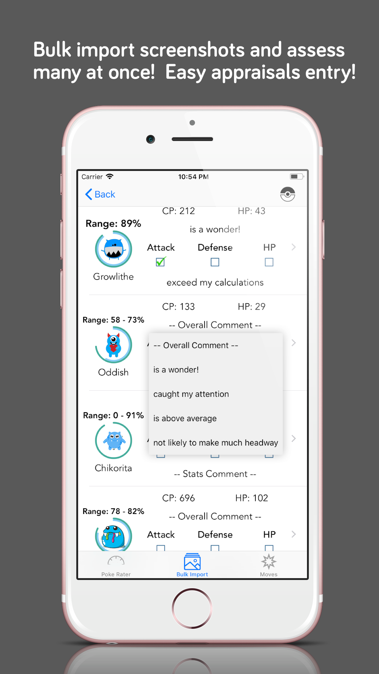 Poke Rater, IV from screenshot