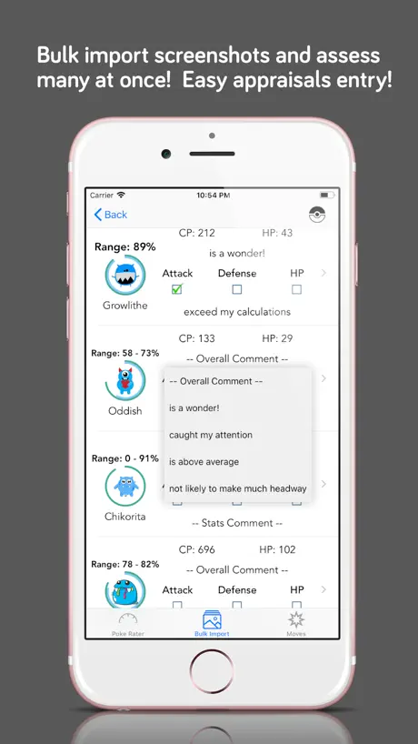 Poke Rater, IV from screenshot
