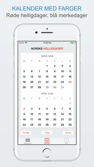 Скриншот Norske Helligdager на iPhone 3