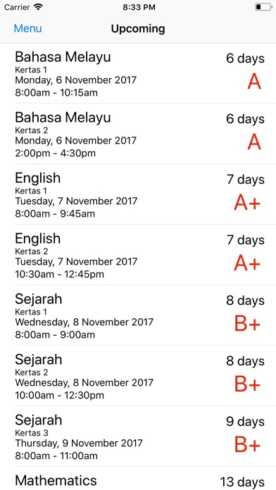 SPM Timetable screenshot 2