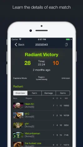 Game screenshot DotaArmory - Dota 2 Statistics apk