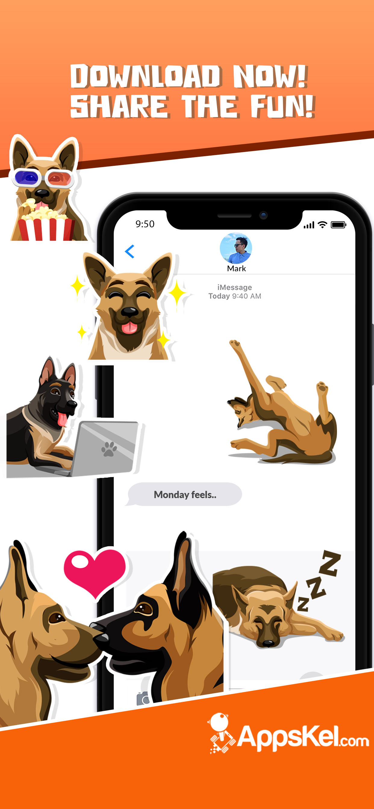 German Shepherd Emoji Sticker