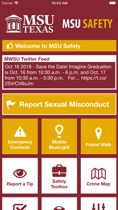 MSU Safety iPhone screenshot 1 - Education app