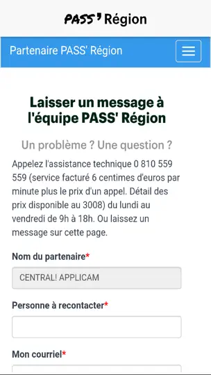 Capture d'écran de Partenaire PASS' Région sur iPhone 5