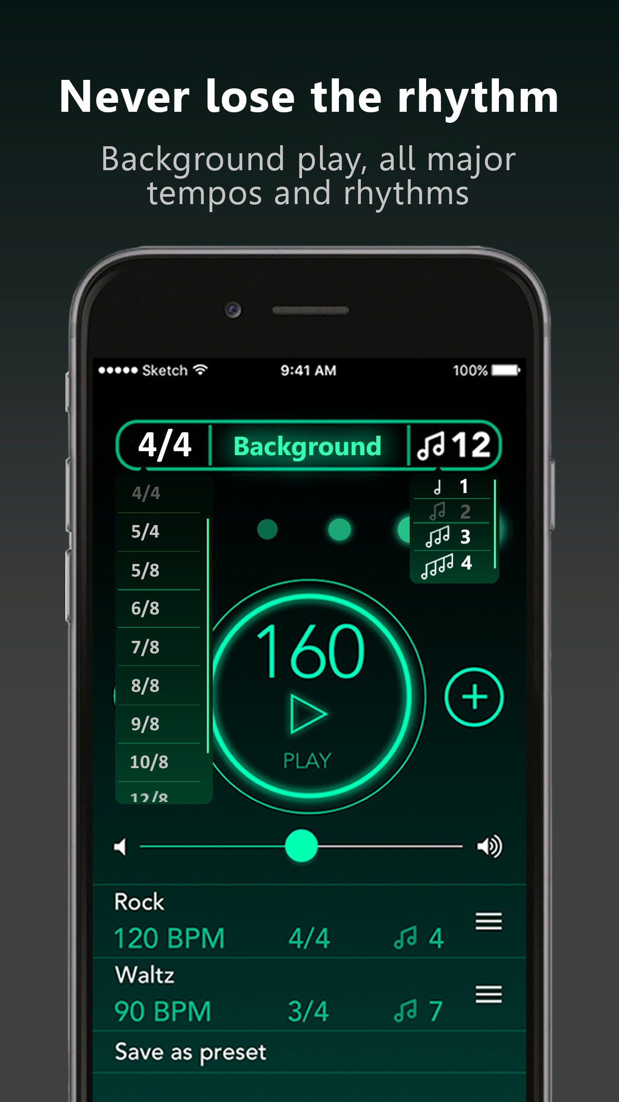 Pro metronome: tap your tempo