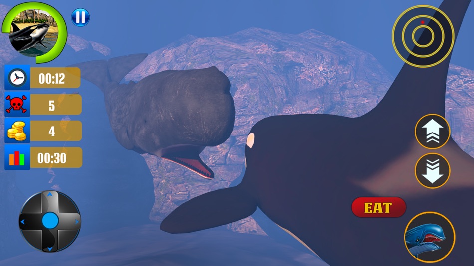 #4. Blue Whale Simulator Game 3D (iOS) Podle: Five River Solutions Private Limited