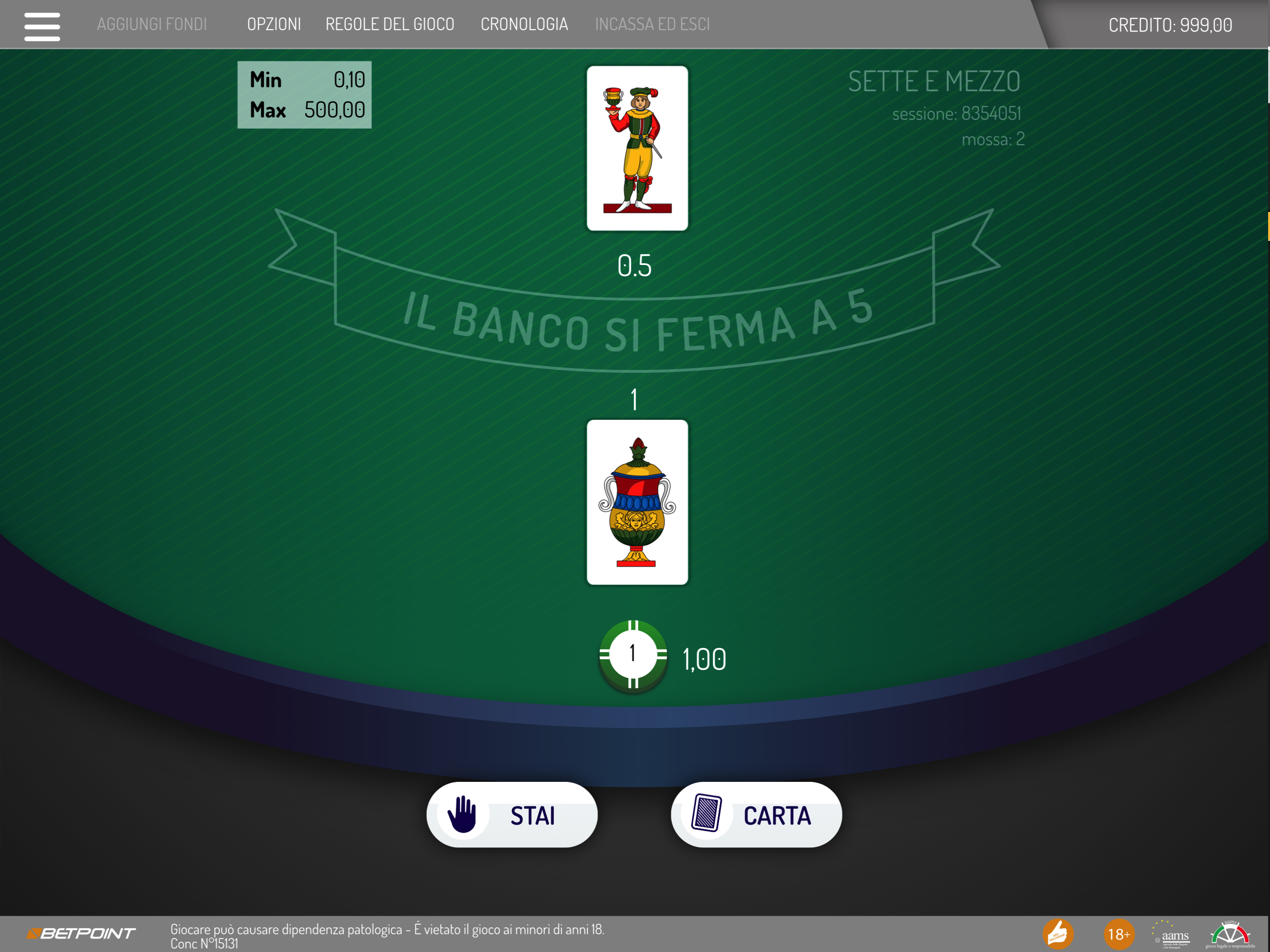 Betpoint Sette e Mezzo