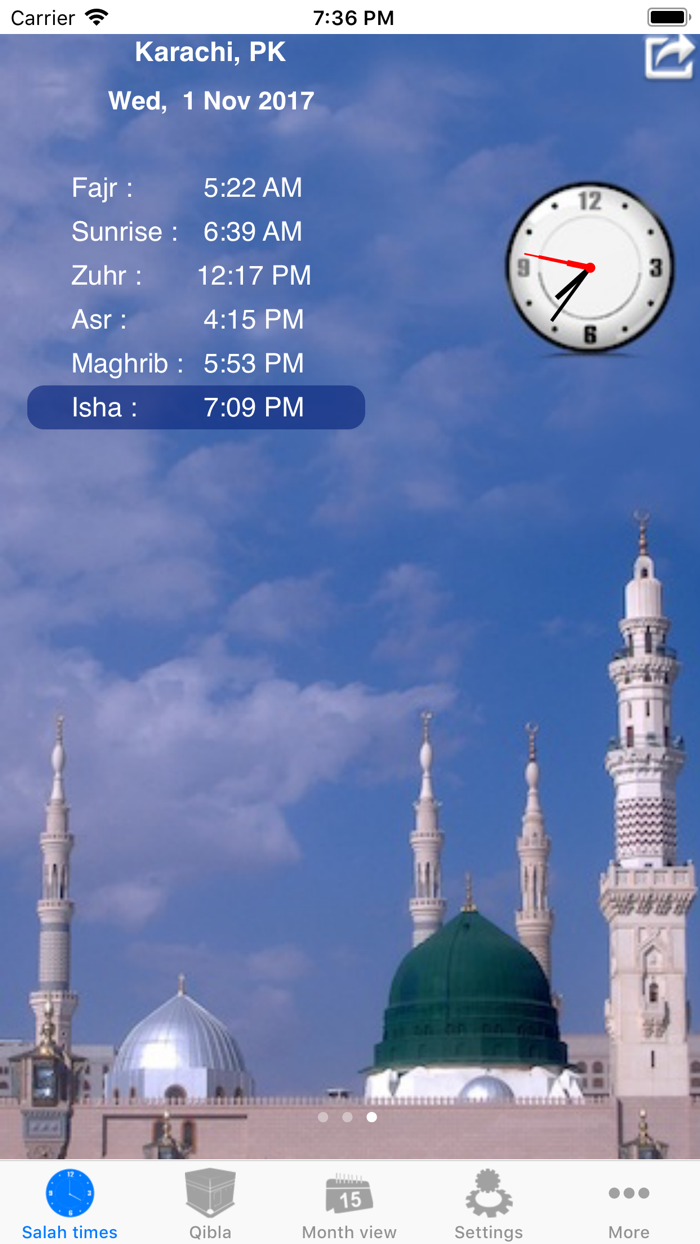 Salah Clock Prayer and Qibla
