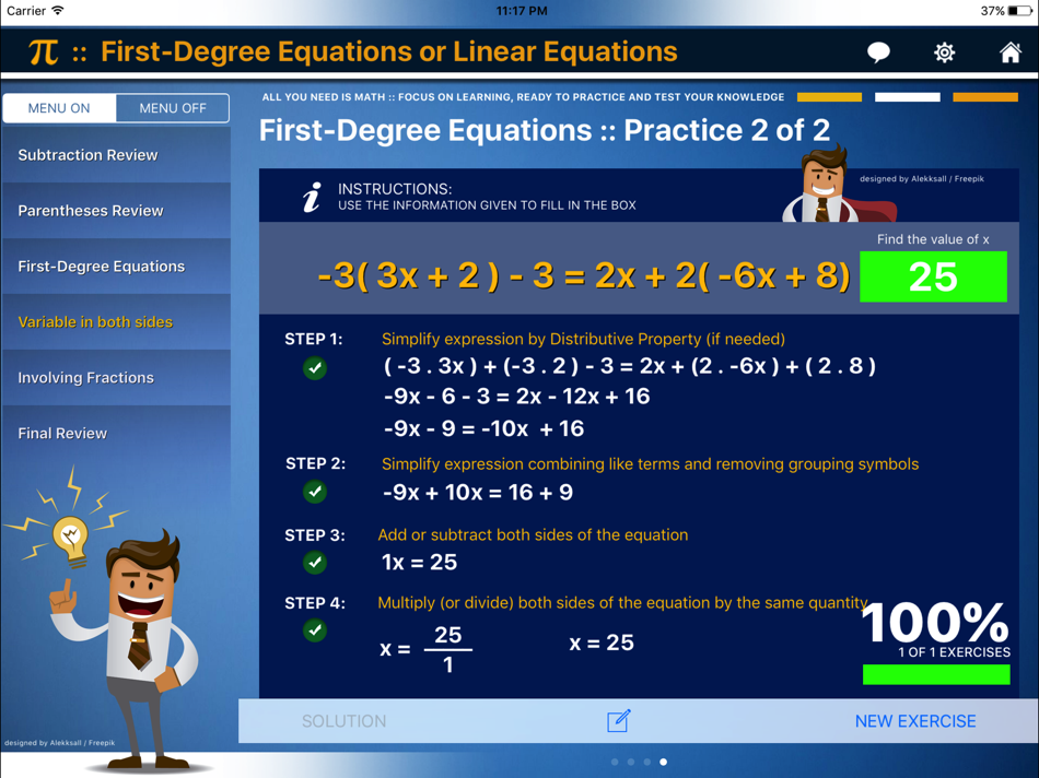 #8. First Degree Equation : ax+b=c (iOS) 게시자: Paulo Narra