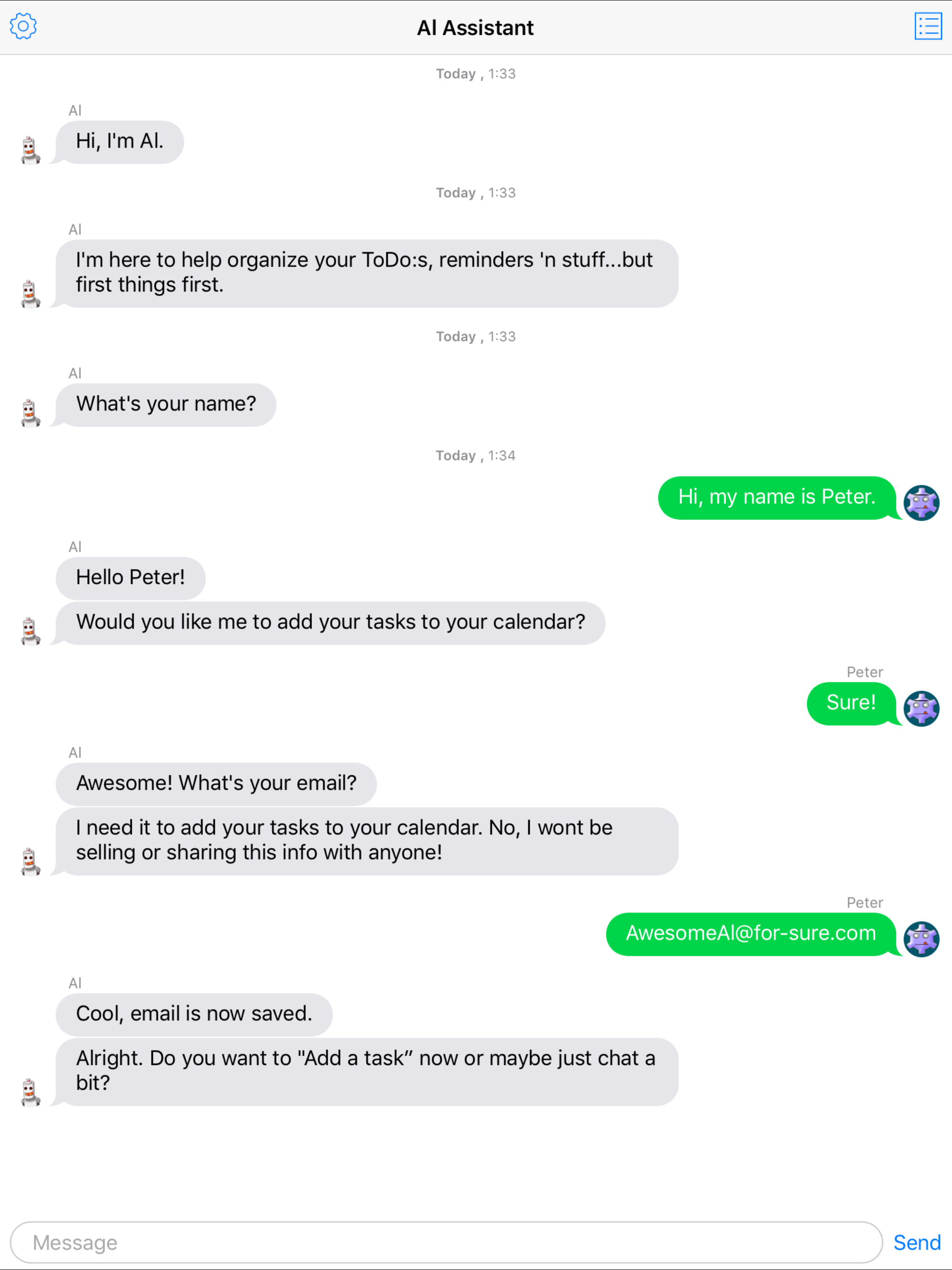 Al Assistant - Chatbot for Tasks and ToDo Lists