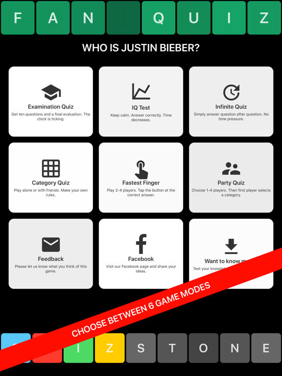 Who is Justin Bieber? iPad screenshot 1 - Games app