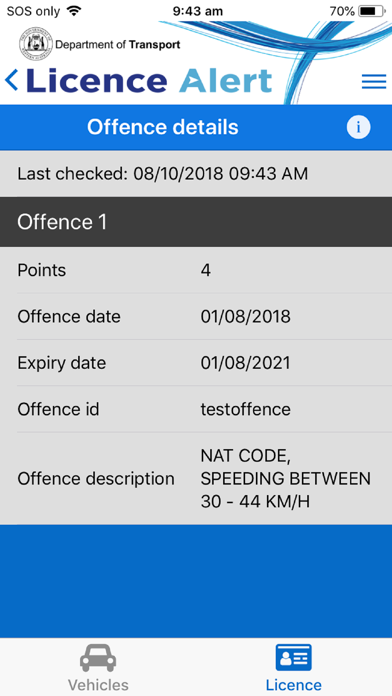 Licence Alert iPhone screenshot 5 - Utilities app
