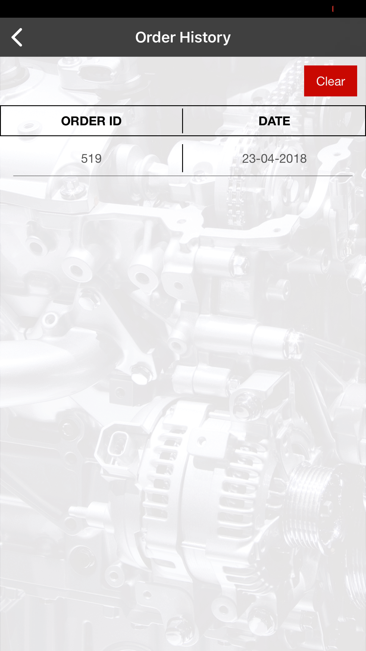 Mahindra Spare Ordering System