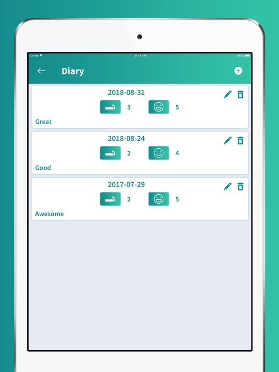 Stop Smoking Tracker iPad screenshot