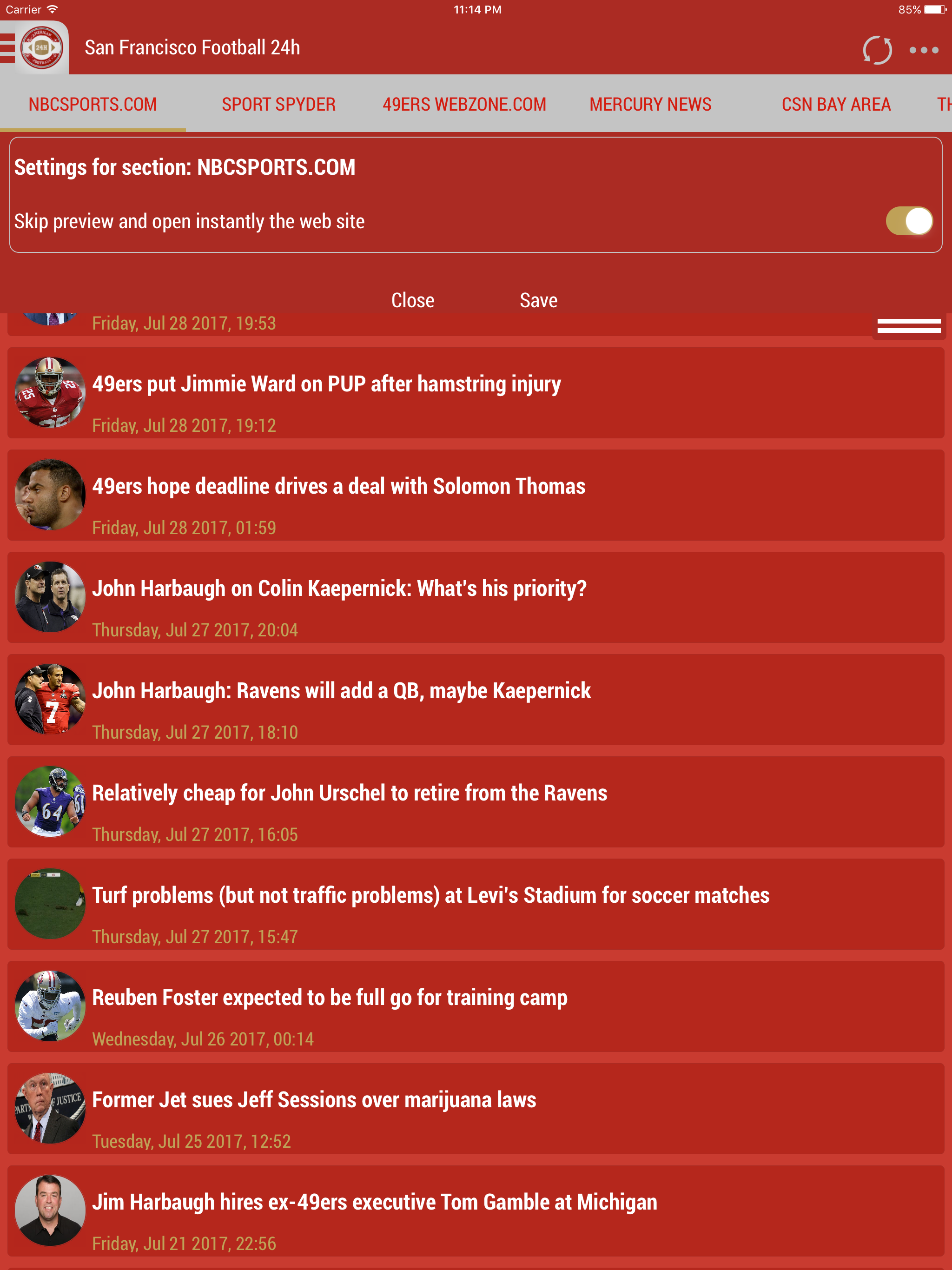 24h News for S. Francisco 49ers screenshot 6