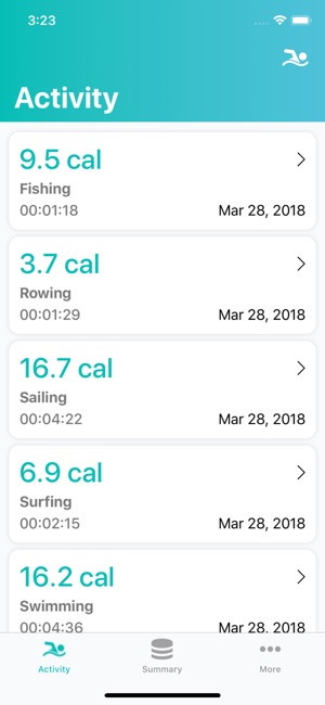 Water Sports: Track Calories