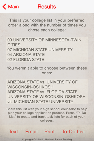 College Chooser screenshot 4