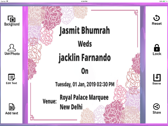 Party & Wedding Card Maker iPad screenshot