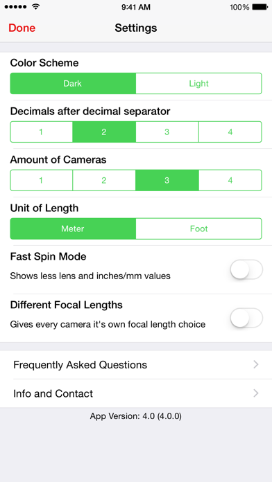 Simple DoF Calculator Screenshot