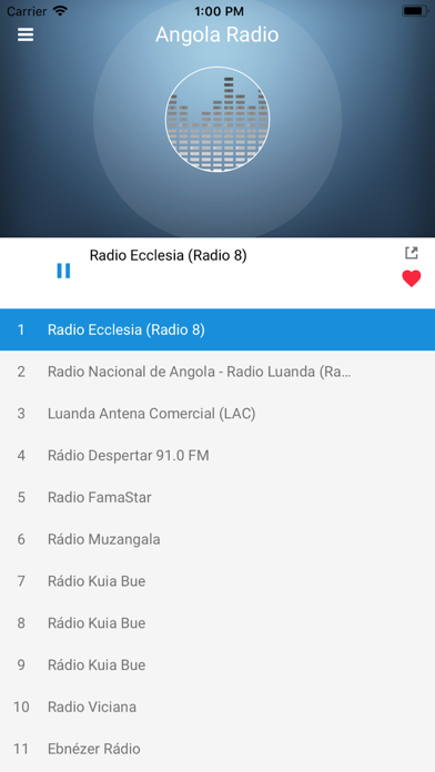 Angola Radio (Rádio angolana) iPhone screenshot 5 - Music app