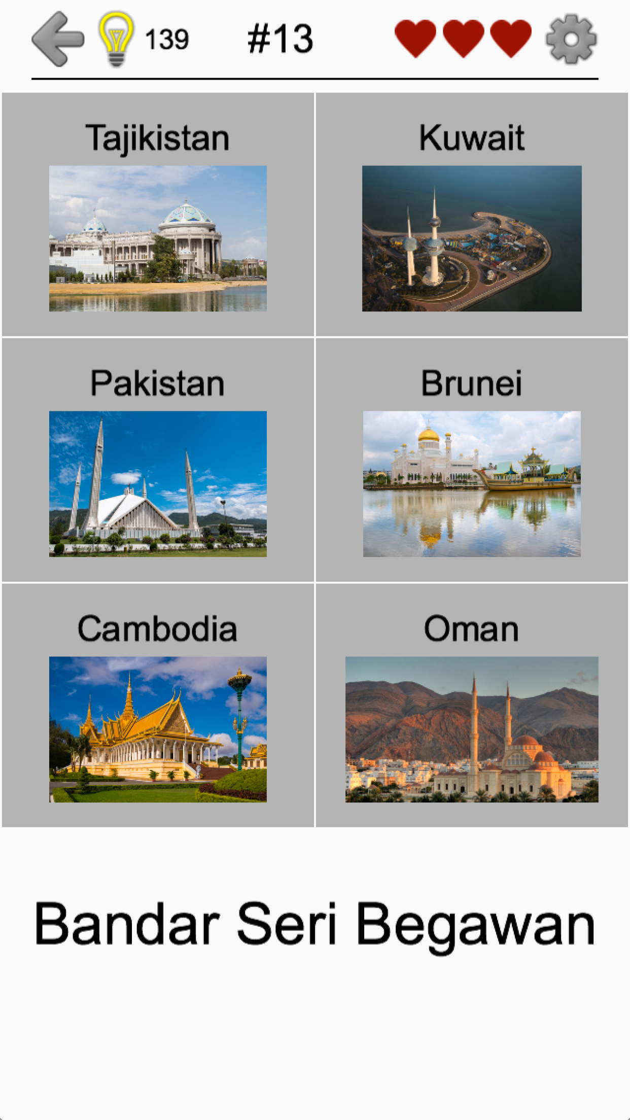 Capitals of All Continents