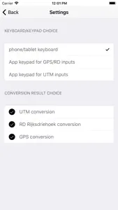 UTM RD GPS coords converter screenshot #6 for iPhone