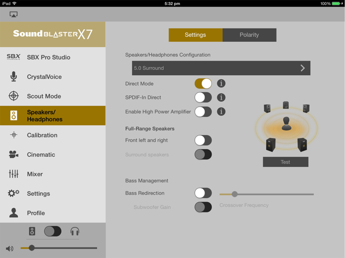 Sound Blaster X7 Control