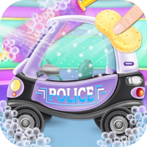 Cartoon Police Car Wash Icon
